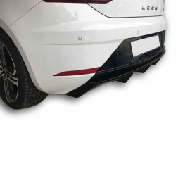 Seat Leon (2017 - 2019) Çift Çıkış Arka Tampon Eki - Difüzör (Plastik)